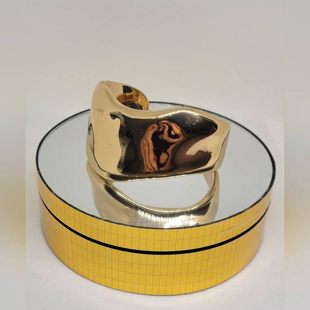 Gold Statement Cuff Bracelet - Picture 1 of 13